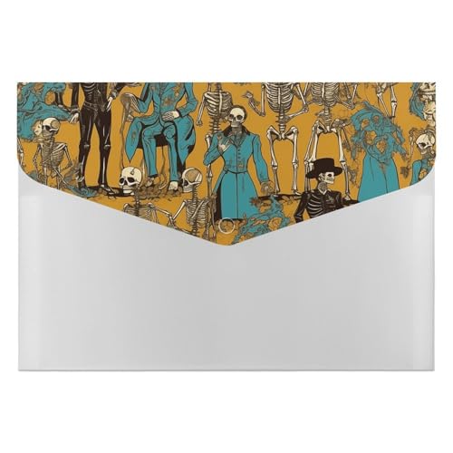 Aktenordner, Kunststoff, Skelett in schwarzer Kleidung, bedruckte Ordner, Aktenordner, Briefgröße, tragbare Ordner, Aktenordner Aktenordner, Kunststoff, Skelett in schwarzer Kleidung, bedruckte Ordner, Aktenordner, Briefgröße, tragbare Ordner, Aktenordner von POLESVBM