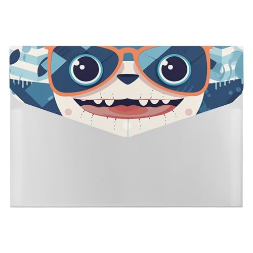 Dokumentenmappen, Kunststoff, Hai mit Brille, bedruckte Ordner, Aktenordner, Briefgröße, tragbare Ordner, Aktenordner Dokumentenmappen, Kunststoff, Hai mit Brille, bedruckte Ordner, Aktenordner, Briefgröße, tragbare Ordner, Aktenordner von POLESVBM