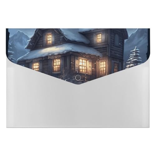 Dokumentenmappen, Kunststoff, Motiv: Schneehaus, bedruckt, Aktenordner, Briefgröße, tragbare Ordner, Aktenordner von POLESVBM