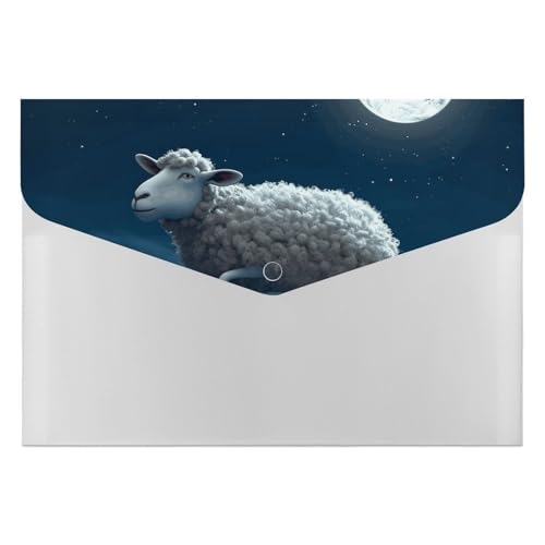Dokumentenmappen, Kunststoff, Schaf, fliegt über den Mond, bedruckte Ordner, Aktenordner, Briefgröße, tragbare Ordner, Aktenordner Dokumentenmappen, Kunststoff, Schaf, fliegt über den Mond, bedruckte Ordner, Aktenordner, Briefgröße, tragbare Ordner, Aktenordner von POLESVBM
