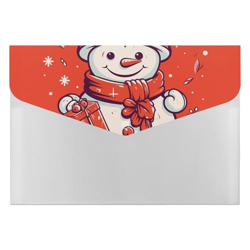 Dokumentenmappen, Kunststoff, Schneemann bringt Geschenke, bedruckte Ordner, Aktenordner, Briefgröße, tragbare Ordner, Aktenordner von POLESVBM