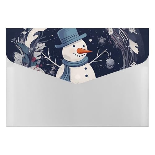 Dokumentenmappen, Kunststoff, Schneemann und Winter, bedruckt, Aktenordner, Briefgröße, tragbare Ordner, Aktenordner von POLESVBM