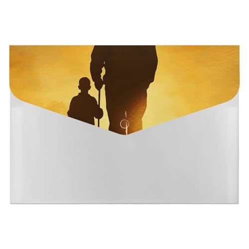 Dokumentenmappen, Kunststoff, Silhouette eines alten Mannes, bedruckte Ordner, Aktenordner, Briefgröße, tragbare Ordner, Aktenordner von POLESVBM