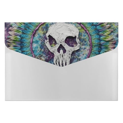 Dokumentenmappen, Kunststoff, Totenkopf, Batikdruck, bedruckte Ordner, Aktenordner, Briefgröße, tragbare Ordner, Aktenordner Dokumentenmappen, Kunststoff, Totenkopf, Batikdruck, bedruckte Ordner, Aktenordner, Briefgröße, tragbare Ordner, Aktenordner von POLESVBM