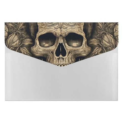 Dokumentenmappen, Kunststoff, Totenkopf-Muster, bedruckt, Aktenordner, Briefgröße, tragbare Ordner, Aktenordner von POLESVBM