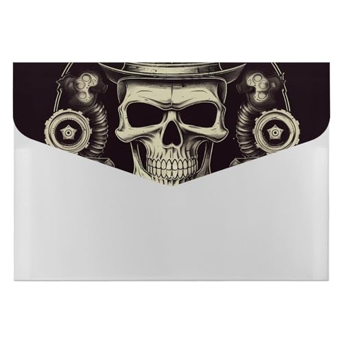 Dokumentenmappen, Kunststoff, Totenkopf mit Hut, bedruckte Ordner, Aktenordner, Briefgröße, tragbare Ordner, Aktenordner von POLESVBM