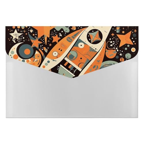 Dokumentenmappen, Kunststoff, Weltraumrakete auf Mond, bedruckte Ordner, Aktenordner, Briefgröße, tragbare Ordner, Abheft-Organizer Dokumentenmappen, Kunststoff, Weltraumrakete auf Mond, bedruckte Ordner, Aktenordner, Briefgröße, tragbare Ordner, Abheft-Organizer von POLESVBM