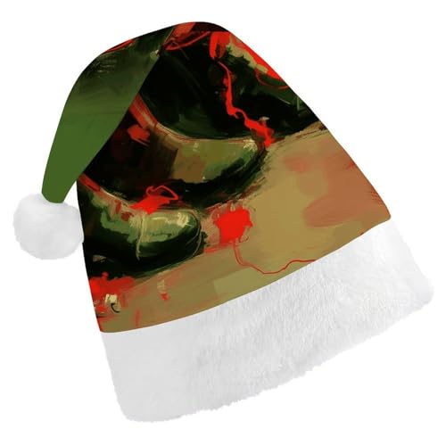 POLESVBM Nikolausmütze, Nikolausmütze für Erwachsene, Schuhmalerei, bedruckte Weihnachts-Kopfbedeckung für Heimdekoration, Party, Kostümzubehör POLESVBM Nikolausmütze, Nikolausmütze für Erwachsene, Schuhmalerei, bedruckte Weihnachts-Kopfbedeckung für Heimdekoration, Party, Kostümzubehör von POLESVBM