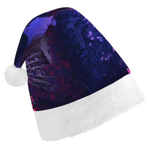 POLESVBM Nikolausmütze, Weihnachtsmannmütze für Erwachsene, Skelett, romantische Illustration, bedruckte Weihnachts-Kopfbedeckung für Heimdekoration, Party, Kostümzubehör POLESVBM Nikolausmütze, Weihnachtsmannmütze für Erwachsene, Skelett, romantische Illustration, bedruckte Weihnachts-Kopfbedeckung für Heimdekoration, Party, Kostümzubehör von POLESVBM