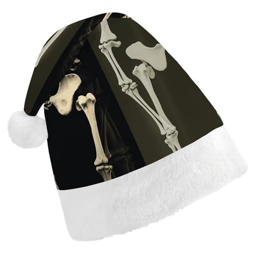 POLESVBM Nikolausmütze, Weihnachtsmannmütze für Erwachsene, Skelettbild, bedruckt, Weihnachts-Kopfbedeckung für Heimdekoration, Party, Kostümzubehör POLESVBM Nikolausmütze, Weihnachtsmannmütze für Erwachsene, Skelettbild, bedruckt, Weihnachts-Kopfbedeckung für Heimdekoration, Party, Kostümzubehör von POLESVBM