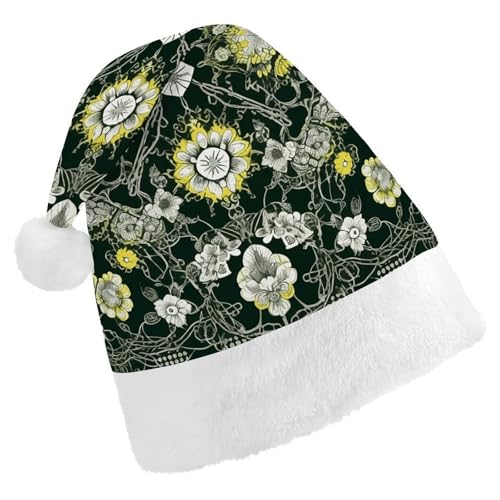 POLESVBM Nikolausmütze, Weihnachtsmannmütze für Erwachsene, einfaches Blumengitter, bedruckt, Weihnachts-Kopfbedeckung für Heimdekoration, Party, Kostümzubehör POLESVBM Nikolausmütze, Weihnachtsmannmütze für Erwachsene, einfaches Blumengitter, bedruckt, Weihnachts-Kopfbedeckung für Heimdekoration, Party, Kostümzubehör von POLESVBM