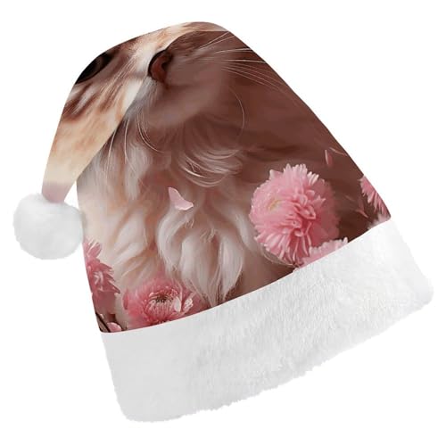 POLESVBM Nikolausmütze, Weihnachtsmannmütze für Erwachsene, weiches Kätzchen, bedruckt, Weihnachts-Kopfbedeckung für Heimdekoration, Party, Kostümzubehör POLESVBM Nikolausmütze, Weihnachtsmannmütze für Erwachsene, weiches Kätzchen, bedruckt, Weihnachts-Kopfbedeckung für Heimdekoration, Party, Kostümzubehör von POLESVBM