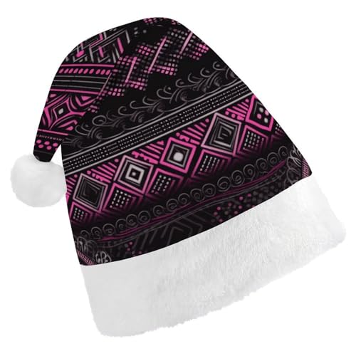 POLESVBM Weihnachtsmann Hut Weihnachtsmann Hut Für Erwachsene Silber Und Magenta Muster Gedruckt Weihnachten Headwear Für Wohnkultur Party Kostüm Liefert von POLESVBM