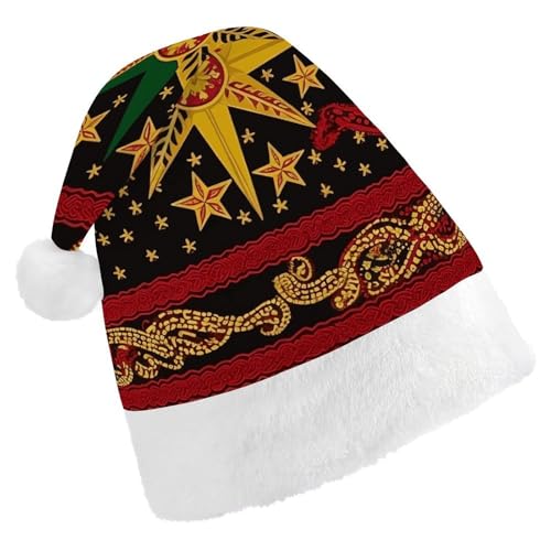 POLESVBM Weihnachtsmann Hut Weihnachtsmann Hut für Erwachsene Spezielle Kombination von Elementen Gedruckt Weihnachten Headwear for Home Decor Party Kostüm Benötigt von POLESVBM