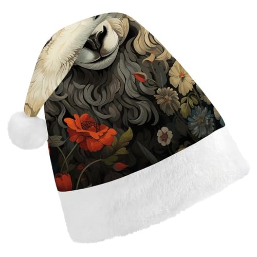 POLESVBM Weihnachtsmütze für Erwachsene, Schaf-Muster, bedruckte Weihnachts-Kopfbedeckung für Zuhause, Dekoration, Party, Kostümzubehör POLESVBM Weihnachtsmütze für Erwachsene, Schaf-Muster, bedruckte Weihnachts-Kopfbedeckung für Zuhause, Dekoration, Party, Kostümzubehör von POLESVBM