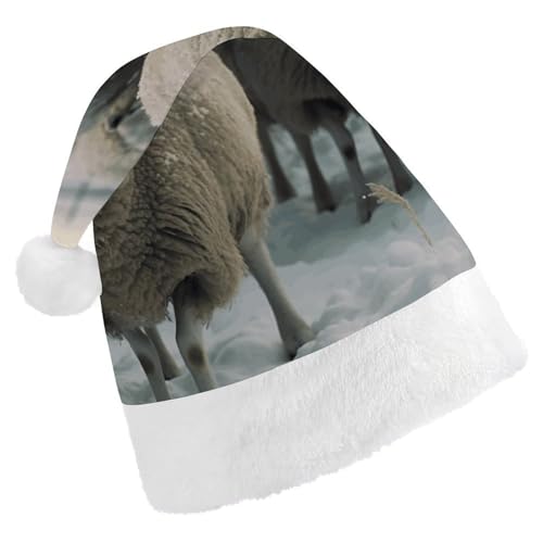 POLESVBM Weihnachtsmütze für Erwachsene, Schafe sind im Schnee, bedruckte Weihnachts-Kopfbedeckung für Heimdekoration, Party, Kostümzubehör POLESVBM Weihnachtsmütze für Erwachsene, Schafe sind im Schnee, bedruckte Weihnachts-Kopfbedeckung für Heimdekoration, Party, Kostümzubehör von POLESVBM