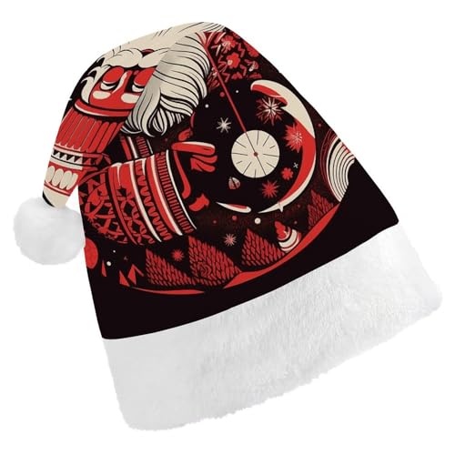 POLESVBM Weihnachtsmütze für Erwachsene, Schneeflocke, Weihnachtskugel, bedruckt, Weihnachts-Kopfbedeckung für Heimdekoration, Party, Kostümzubehör POLESVBM Weihnachtsmütze für Erwachsene, Schneeflocke, Weihnachtskugel, bedruckt, Weihnachts-Kopfbedeckung für Heimdekoration, Party, Kostümzubehör von POLESVBM