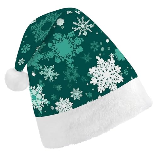 POLESVBM Weihnachtsmütze für Erwachsene, Schneeflocken auf grünem Muster, bedruckte Weihnachts-Kopfbedeckung für Heimdekoration, Party, Kostümzubehör POLESVBM Weihnachtsmütze für Erwachsene, Schneeflocken auf grünem Muster, bedruckte Weihnachts-Kopfbedeckung für Heimdekoration, Party, Kostümzubehör von POLESVBM