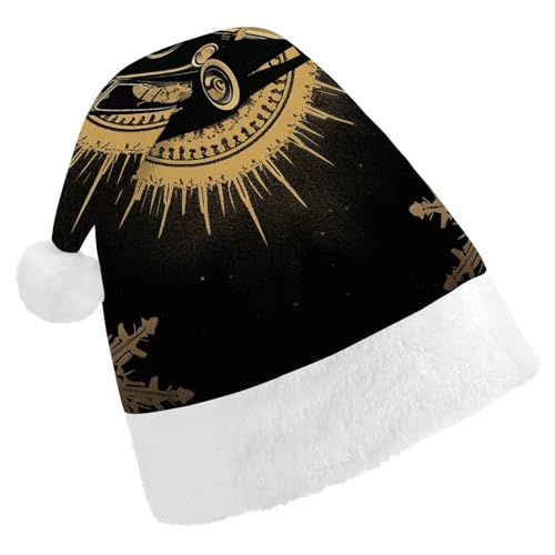 POLESVBM Weihnachtsmütze für Erwachsene, Schneeflocken und Autos, bedruckte Weihnachts-Kopfbedeckung für Heimdekoration, Party, Kostümzubehör von POLESVBM