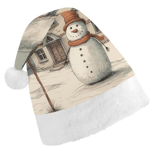 POLESVBM Weihnachtsmütze für Erwachsene, Schneemann hält einen Besen, bedruckte Weihnachts-Kopfbedeckung für Heimdekoration, Party, Kostümzubehör POLESVBM Weihnachtsmütze für Erwachsene, Schneemann hält einen Besen, bedruckte Weihnachts-Kopfbedeckung für Heimdekoration, Party, Kostümzubehör von POLESVBM