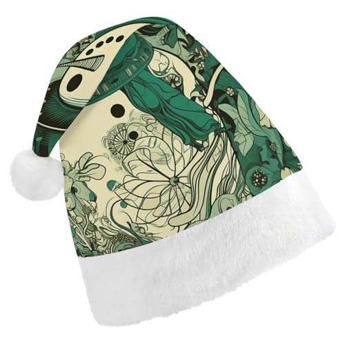 POLESVBM Weihnachtsmütze für Erwachsene, Schneemann mit grünen Blumen, bedruckte Weihnachts-Kopfbedeckung für Heimdekoration, Party, Kostümzubehör POLESVBM Weihnachtsmütze für Erwachsene, Schneemann mit grünen Blumen, bedruckte Weihnachts-Kopfbedeckung für Heimdekoration, Party, Kostümzubehör von POLESVBM