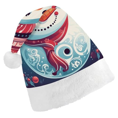 POLESVBM Weihnachtsmütze für Erwachsene, Schneemann und Kugeln, bedruckte Weihnachts-Kopfbedeckung für Heimdekoration, Party, Kostümzubehör POLESVBM Weihnachtsmütze für Erwachsene, Schneemann und Kugeln, bedruckte Weihnachts-Kopfbedeckung für Heimdekoration, Party, Kostümzubehör von POLESVBM
