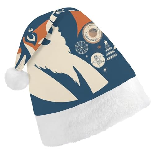 POLESVBM Weihnachtsmütze für Erwachsene, Silhouette, Weihnachtsmann, bedruckt, Weihnachts-Kopfbedeckung für Zuhause, Dekoration, Party, Kostümzubehör POLESVBM Weihnachtsmütze für Erwachsene, Silhouette, Weihnachtsmann, bedruckt, Weihnachts-Kopfbedeckung für Zuhause, Dekoration, Party, Kostümzubehör von POLESVBM