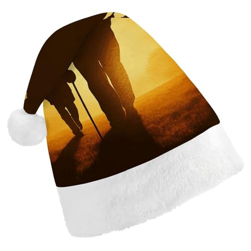 POLESVBM Weihnachtsmütze für Erwachsene, Silhouette eines alten Mannes, bedruckte Weihnachts-Kopfbedeckung für Heimdekoration, Party, Kostümzubehör POLESVBM Weihnachtsmütze für Erwachsene, Silhouette eines alten Mannes, bedruckte Weihnachts-Kopfbedeckung für Heimdekoration, Party, Kostümzubehör von POLESVBM
