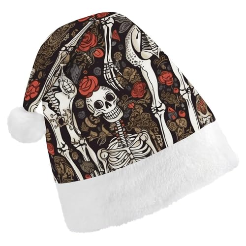 POLESVBM Weihnachtsmütze für Erwachsene, Skelette, wo Seelen treffen, bedruckte Weihnachts-Kopfbedeckung für Heimdekoration, Party, Kostümzubehör POLESVBM Weihnachtsmütze für Erwachsene, Skelette, wo Seelen treffen, bedruckte Weihnachts-Kopfbedeckung für Heimdekoration, Party, Kostümzubehör von POLESVBM