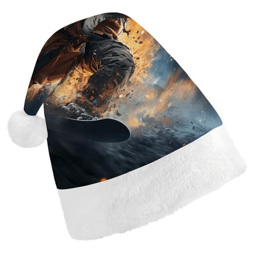 POLESVBM Weihnachtsmütze für Erwachsene, Snowboarder, bedruckte Weihnachts-Kopfbedeckung für Zuhause, Dekoration, Party, Kostümzubehör POLESVBM Weihnachtsmütze für Erwachsene, Snowboarder, bedruckte Weihnachts-Kopfbedeckung für Zuhause, Dekoration, Party, Kostümzubehör von POLESVBM
