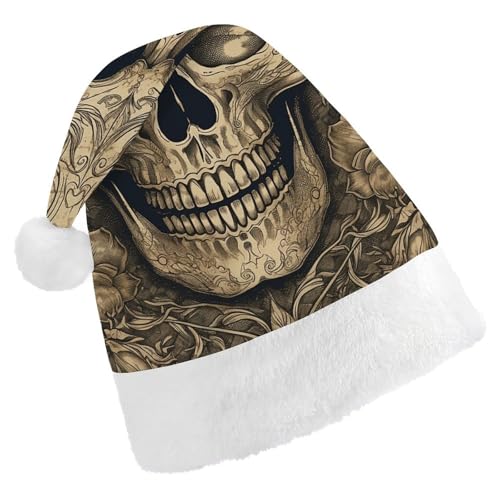 POLESVBM Weihnachtsmütze für Erwachsene, Totenkopf-Muster, bedruckt, Weihnachts-Kopfbedeckung für Zuhause, Dekoration, Party, Kostümzubehör POLESVBM Weihnachtsmütze für Erwachsene, Totenkopf-Muster, bedruckt, Weihnachts-Kopfbedeckung für Zuhause, Dekoration, Party, Kostümzubehör von POLESVBM