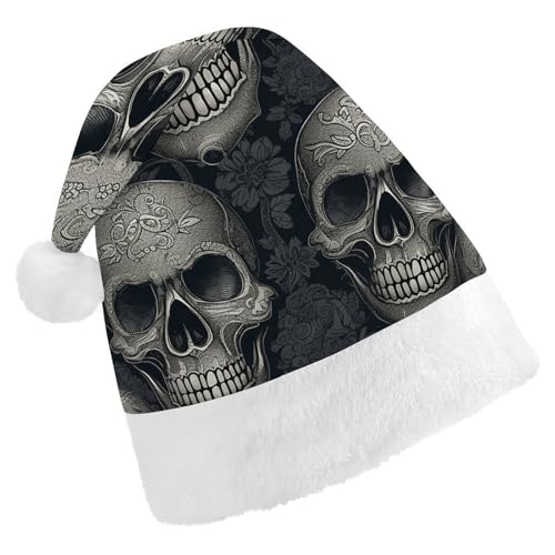 POLESVBM Weihnachtsmütze für Erwachsene, Totenkopf-Muster, bedruckte Weihnachts-Kopfbedeckung für Zuhause, Dekoration, Party, Kostümzubehör POLESVBM Weihnachtsmütze für Erwachsene, Totenkopf-Muster, bedruckte Weihnachts-Kopfbedeckung für Zuhause, Dekoration, Party, Kostümzubehör von POLESVBM