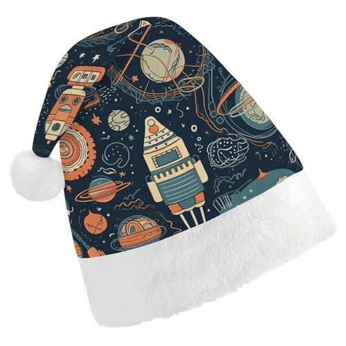 POLESVBM Weihnachtsmütze für Erwachsene, Weltraumthema, Muster, bedruckte Weihnachts-Kopfbedeckung für Heimdekoration, Party, Kostümzubehör POLESVBM Weihnachtsmütze für Erwachsene, Weltraumthema, Muster, bedruckte Weihnachts-Kopfbedeckung für Heimdekoration, Party, Kostümzubehör von POLESVBM