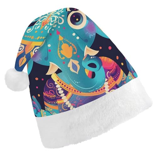 POLESVBM Weihnachtsmütze für Erwachsene, die eine ausgefallene Mütze tragen, bedruckte Weihnachts-Kopfbedeckung für Heimdekoration, Party, Kostümzubehör von POLESVBM