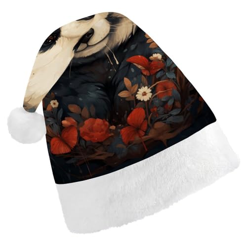 POLESVBM Weihnachtsmütze für Erwachsene, die unter Blumen sitzen, bedruckte Weihnachts-Kopfbedeckung für Heimdekoration, Party, Kostümzubehör POLESVBM Weihnachtsmütze für Erwachsene, die unter Blumen sitzen, bedruckte Weihnachts-Kopfbedeckung für Heimdekoration, Party, Kostümzubehör von POLESVBM