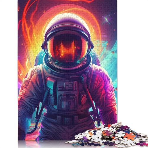 1000 Teile Astronauten Kunstpuzzles für Erwachsene, Teenager Halloween-Geschenkpapier Puzzle, einzigartige Heimdekorationen und Geschenke, 1000 Teile (38x26cm) von POLIUAWS