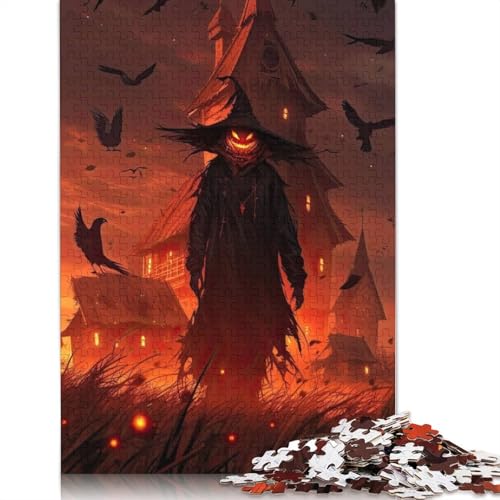 1000 Teile Halloween Killer Puzzle für Erwachsene, Halloween-Geschenkpapier Puzzle für Erwachsene, Familienspaß und Spieleabend, 1000 Teile (38 x 26 cm) von POLIUAWS