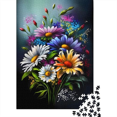 1000-teiliges Puzzle mit bunten Blumen für Erwachsene, Halloween-Geschenkpapier für Teenager, einzigartige Geschenke für Zuhause und Geschenke 1000 Teile (38 x 26 cm) von POLIUAWS