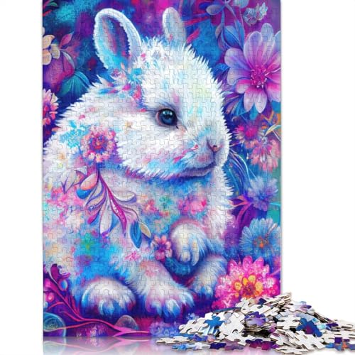 1000-teiliges Puzzle mit entzückenden Kaninchen für Erwachsene, Halloween-Geschenkpapier für Teenager, einzigartige Geschenke für Zuhause und Geschenke 1000 Stück (38 x 26 cm) von POLIUAWS