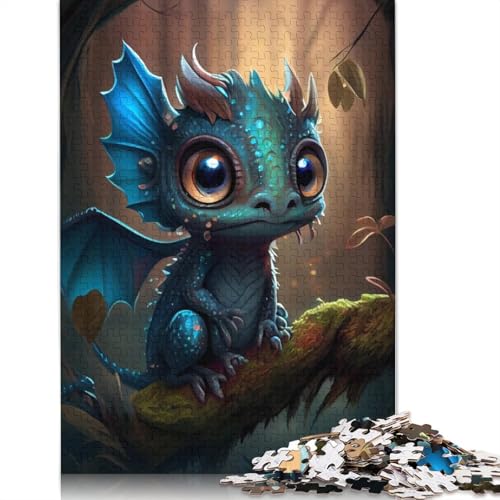 1000-teiliges Puzzle mit niedlichen Drachen für Erwachsene, Halloween-Geschenkpapier für Teenager, einzigartige Geschenke für Zuhause und Geschenke 1000 Teile (38 x 26 cm) von POLIUAWS