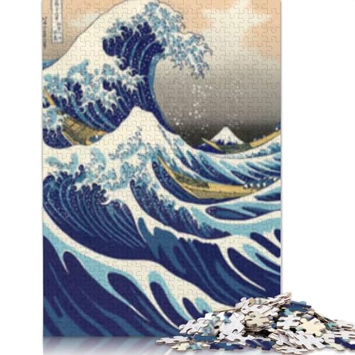 Great Wave 1000 Teile Puzzle für Erwachsene, Halloween-Geschenkpapier für Erwachsene und Jugendliche, 1000-teiliges Lernpuzzle (38 x 26 cm) von POLIUAWS