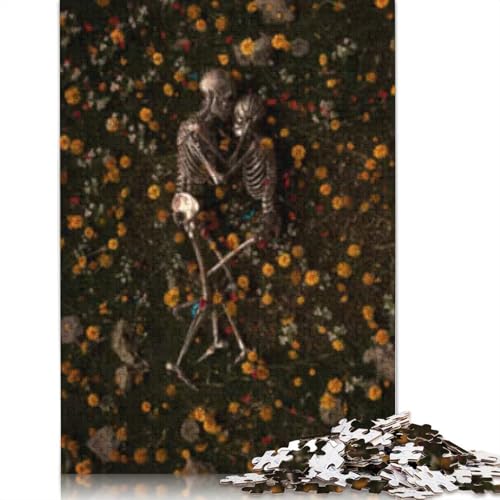 Memento Mori Puzzle 1000 Teile für Erwachsene, Halloween-Geschenkpapier, Puzzle für Erwachsene für Familienspaß und Spieleabend, 1000 Teile (38 x 26 cm) von POLIUAWS
