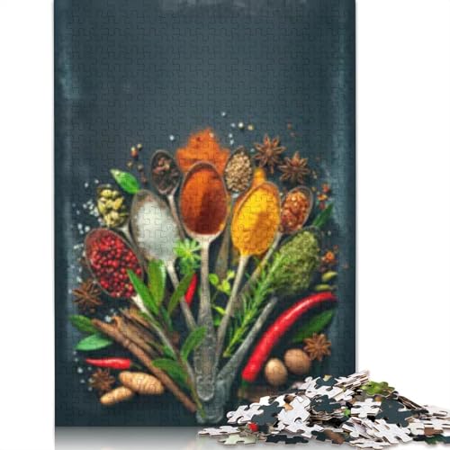 Puzzle 1000 Teile Kräuter und Gewürze für Erwachsene, Halloween-Geschenkpapier, Puzzle für Erwachsene, Familienspaß und Spieleabend, 1000 Teile (38 x 26 cm) von POLIUAWS