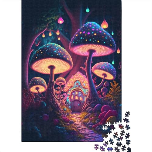 Puzzle 1000 Teile Psychedelische Pilze für Erwachsene, Halloween-Geschenkpapier, Puzzle für Erwachsene für Familienspaß und Spieleabend, 1000 Teile (38 x 26 cm) von POLIUAWS