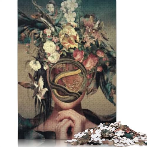 Puzzle 1000 Teile voller Leben für Erwachsene, Halloween-Geschenkpapier Puzzle für Erwachsene und Jugendliche, 1000-teiliges Lernpuzzle (38 x 26 cm) von POLIUAWS