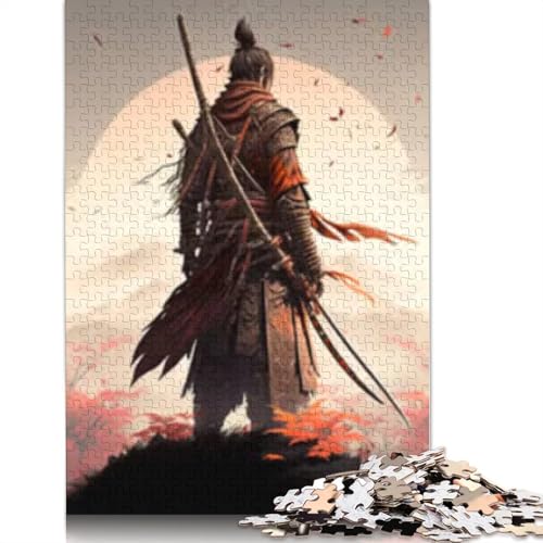 Samurai Puzzle 1000 Teile für Erwachsene, Halloween-Geschenkpapier für Erwachsene und Jugendliche, 1000-teiliges Lernpuzzle (38 x 26 cm) von POLIUAWS