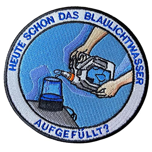 Polizeimemesshop - Blaulichtwasser Textil Patch - Klettpatch - Polizei - Sirene - Prakti - Praktikant von POLIZEIMEMESSHOP