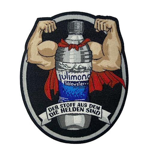 Julimond Heldenwasser Textil Patch - Polizei - Klettpatch - Getränk - Versorgungsbeutel von POLIZEIMEMESSHOP