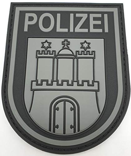 POLIZEIMEMESSHOP - Hamburg Patch Black Ops PVC Rubber Patch mit Klett von POLIZEIMEMESSHOP