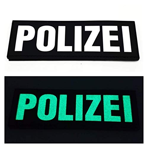 Polizei Fluor PVC Patch - Glow in the Dark - Nachtleuchtend - Police - Klettpatch - Rubber Patch von POLIZEIMEMESSHOP